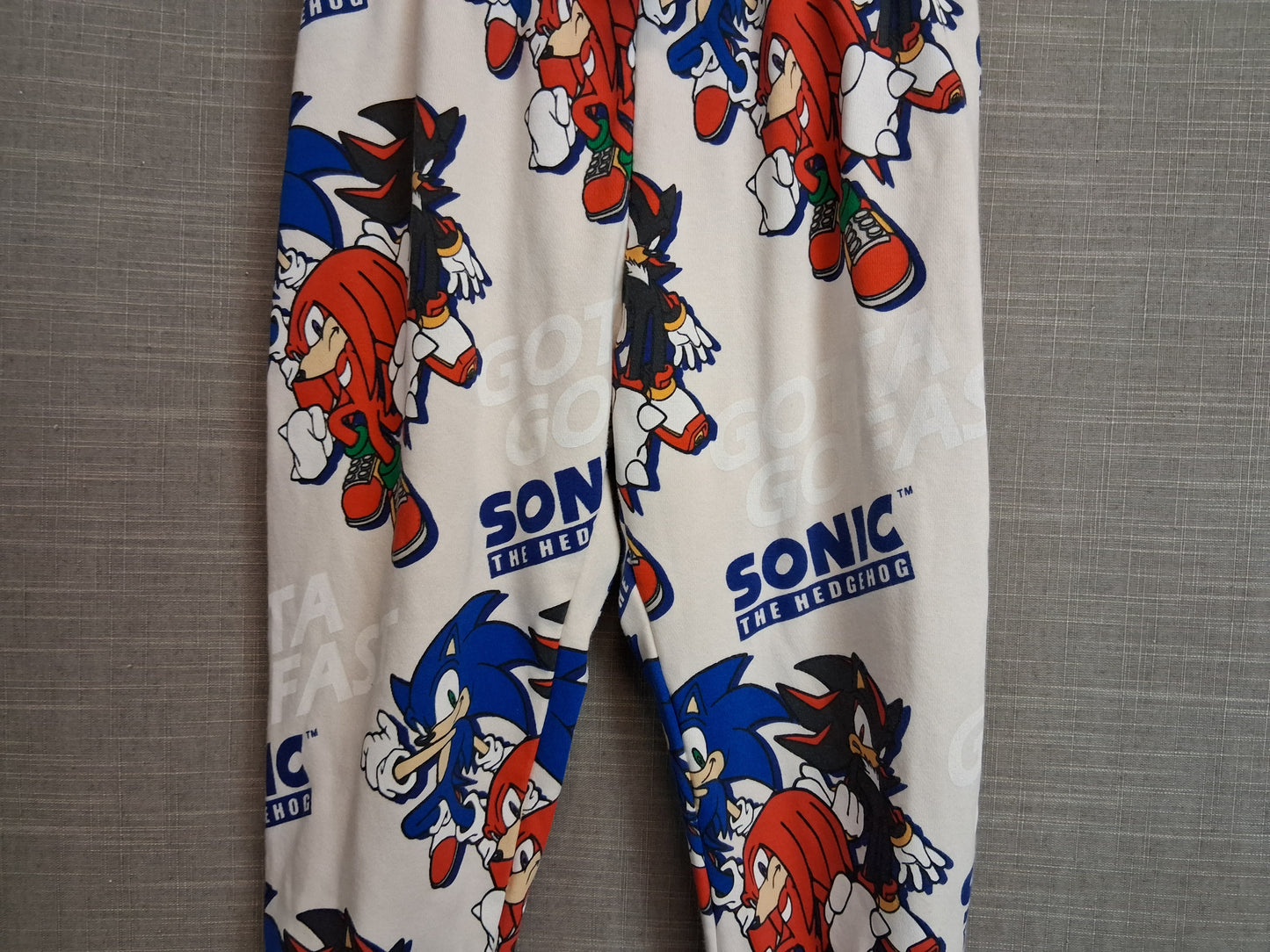 H&M Boys Sonic the Hedgehog Joggers Cream Age 4-5 Years