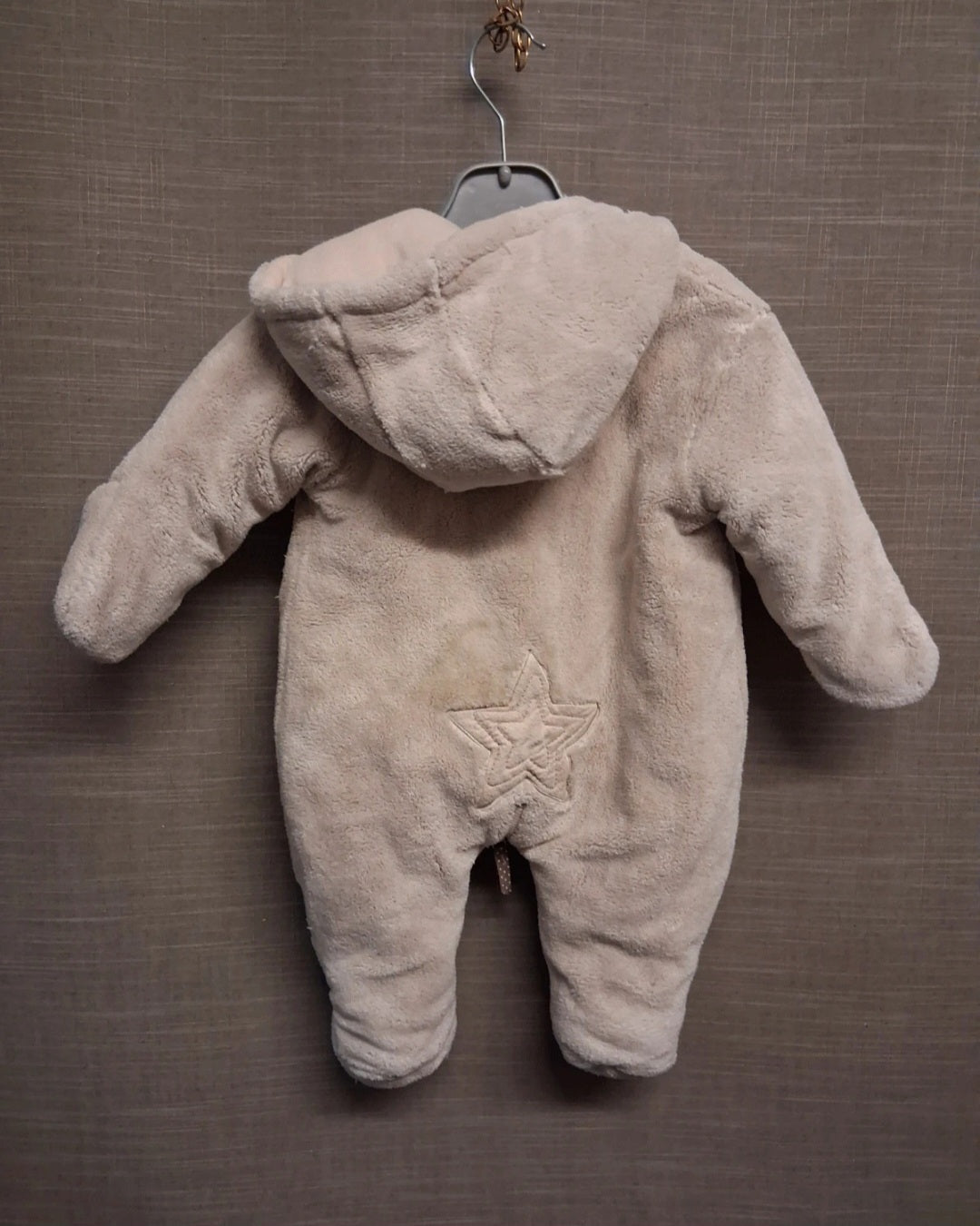 Mama & Papas Unisex Beige Netural Padded Pramsuit Age 3-6 Months
