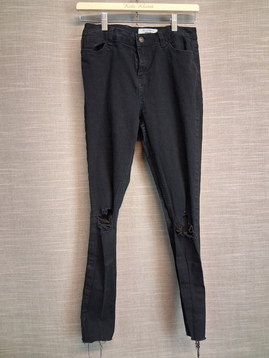 New Look Girls Jenna Black Skinny Jeans Age 15 Years Distressed