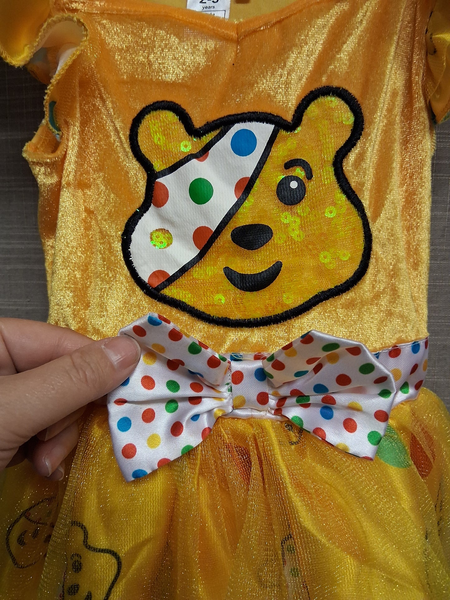 George Girls "Pudsey" Children in Need Yellow Fancy Dress Costume Age 2-3 Years