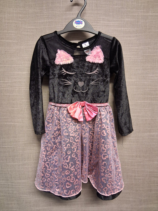 Morrisons Girls Halloween Cat Theme Dress Age 3-4 Years