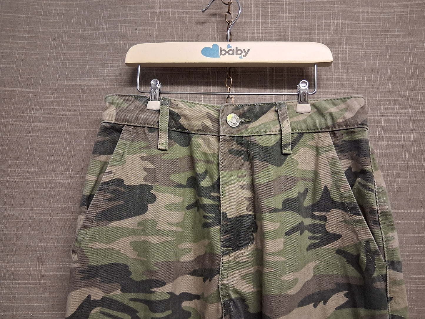Primark Girls Camouflage Cargo Trousers Age 11-12 Years Green Mix