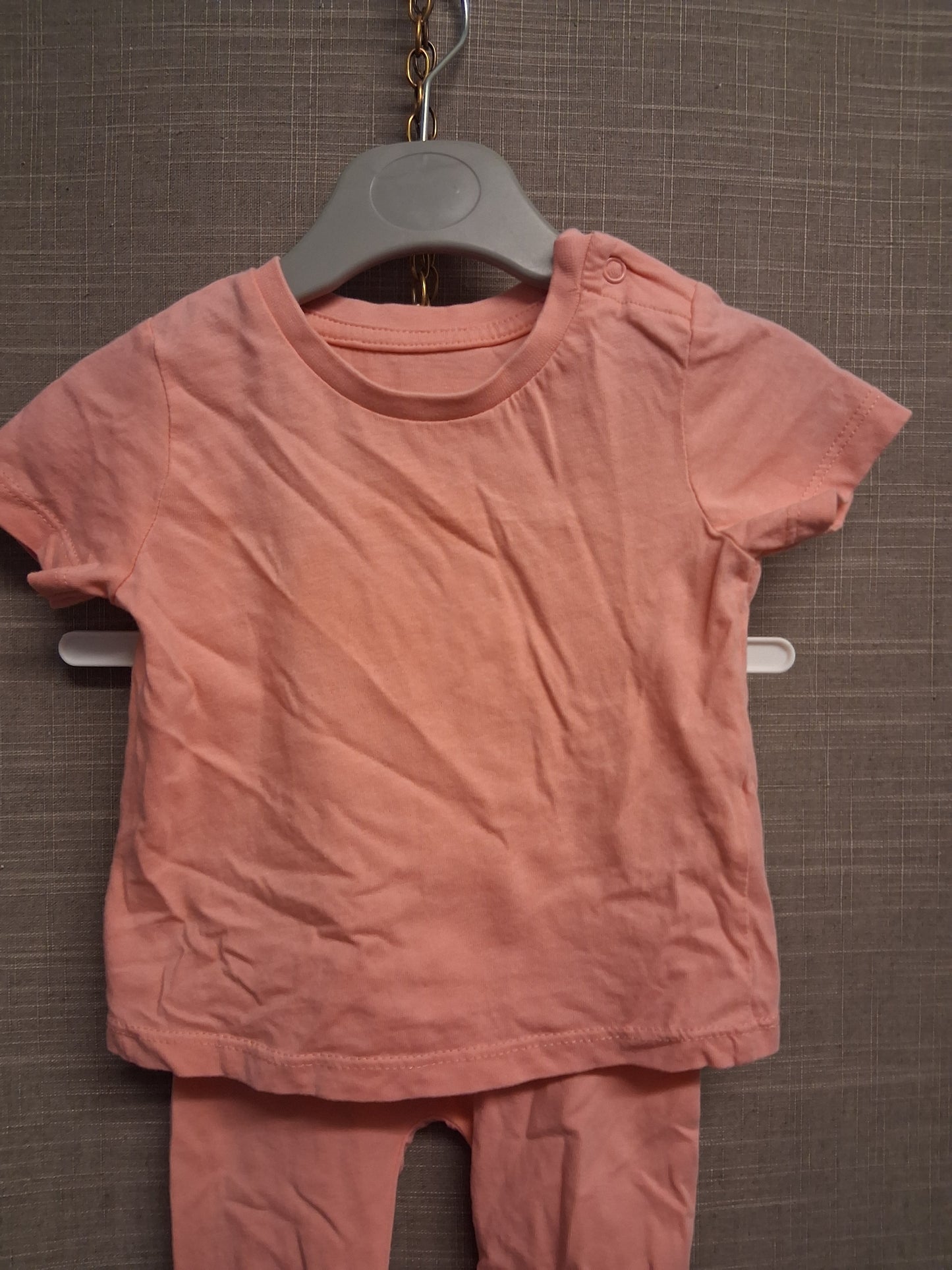 Matalan Girls Pink 2 Piece Outfit T-Shirt and Leggings Age 3-6 Months