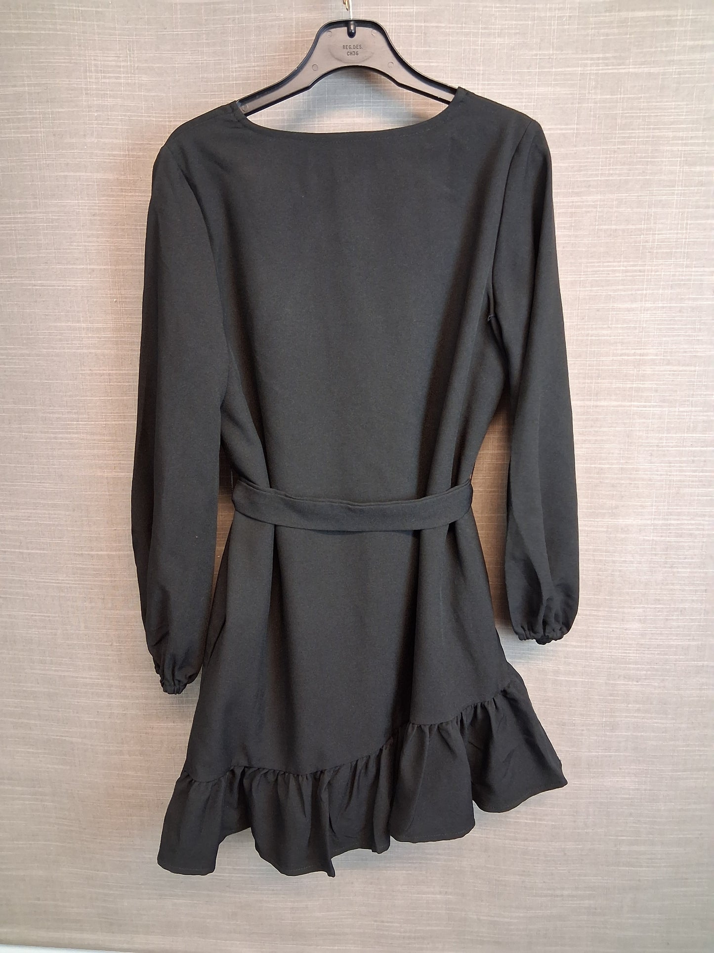 Shein Girls Black Dress Long Sleeve with Belt Age 10 years