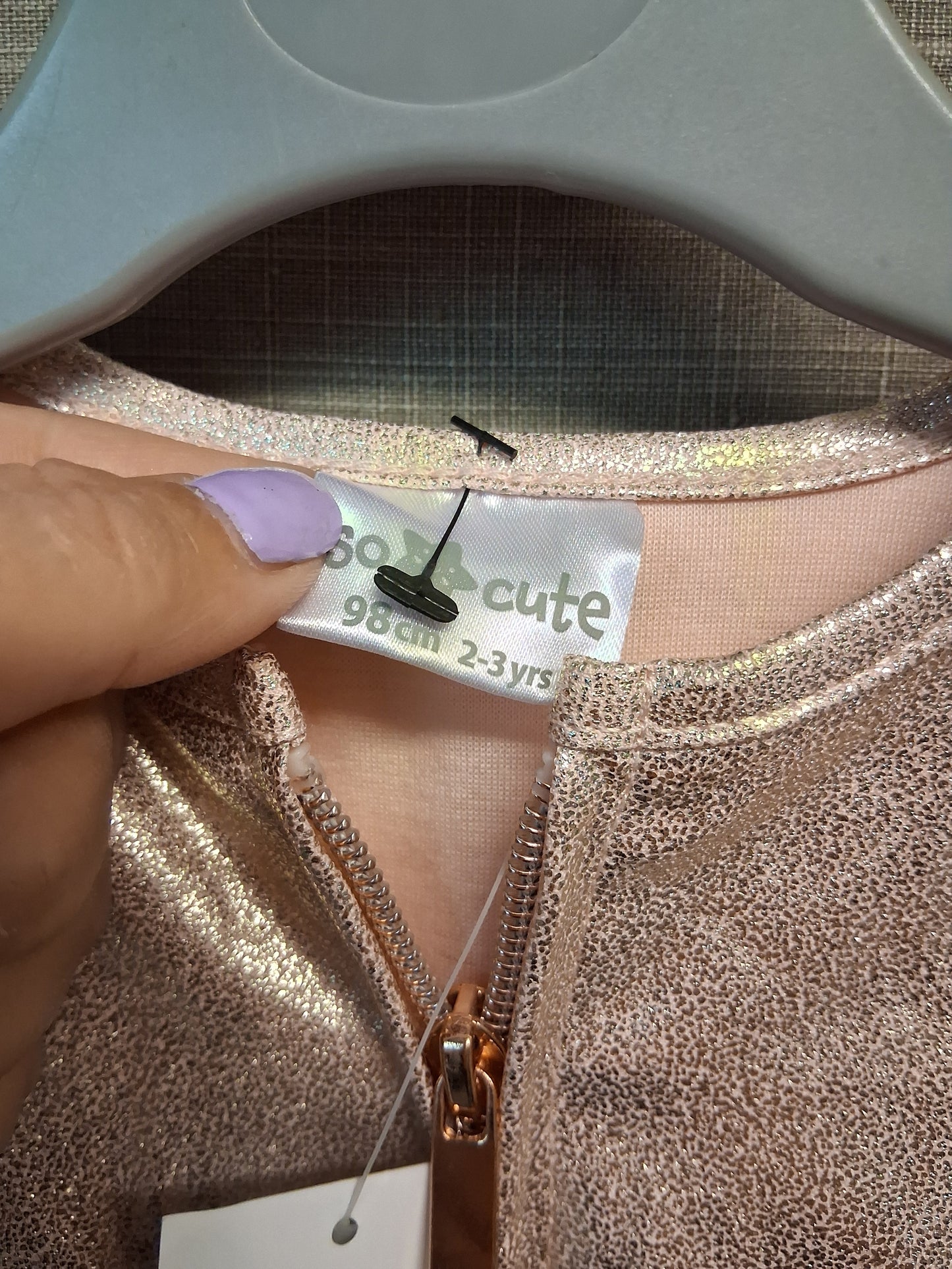 Pepco Girls Rose Gold Bomber Jacket Age 2-3 Years New