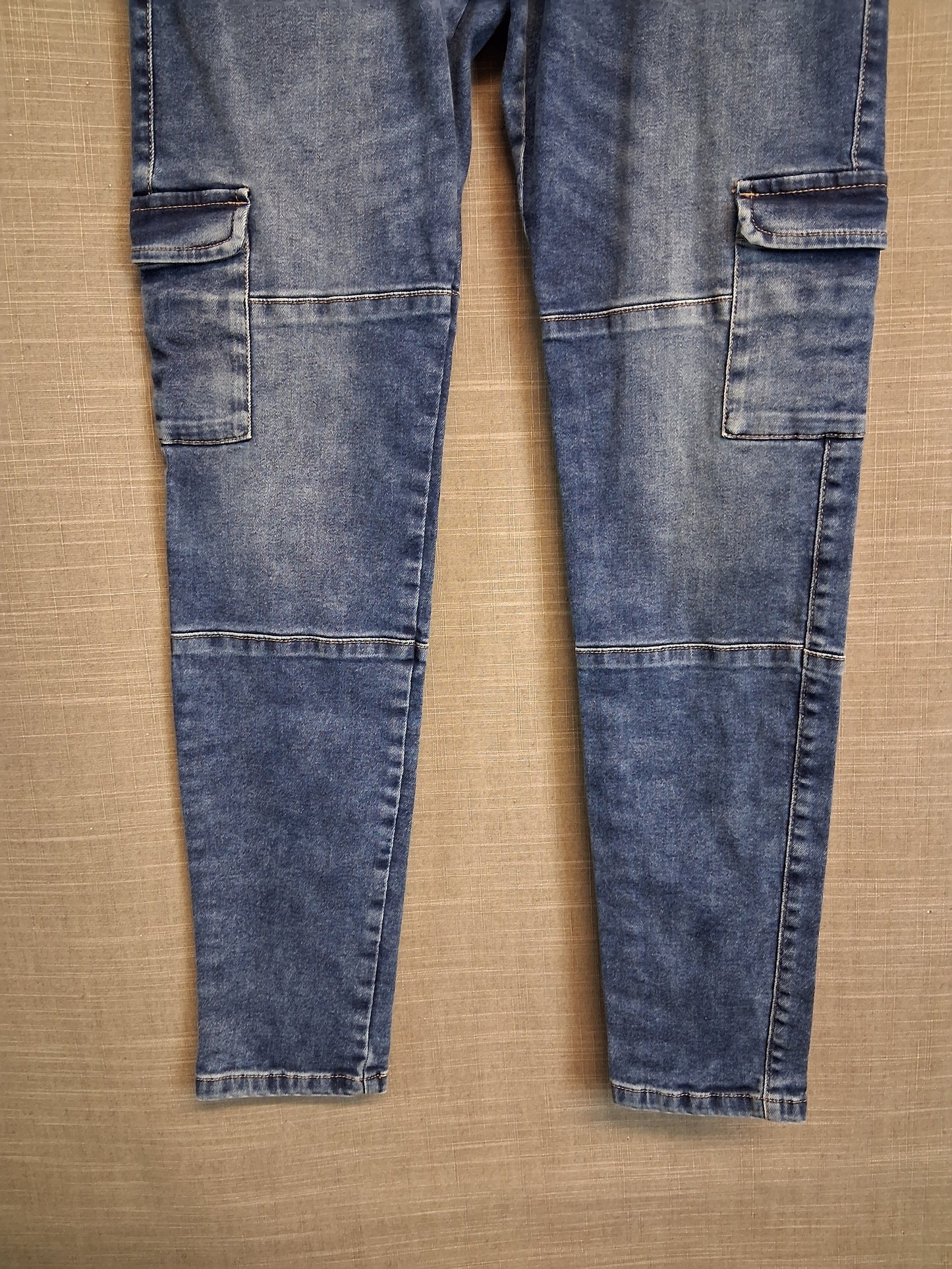 Next Girls Blue Denim Cargo Jeans Age 15 Years