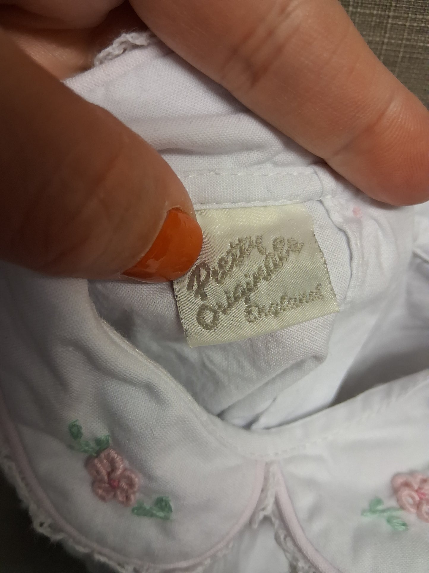 Pretty Originals Girls Traditional Button Back Blouse Embroidered Floral Collar White Short Sleeve Age 3 Months