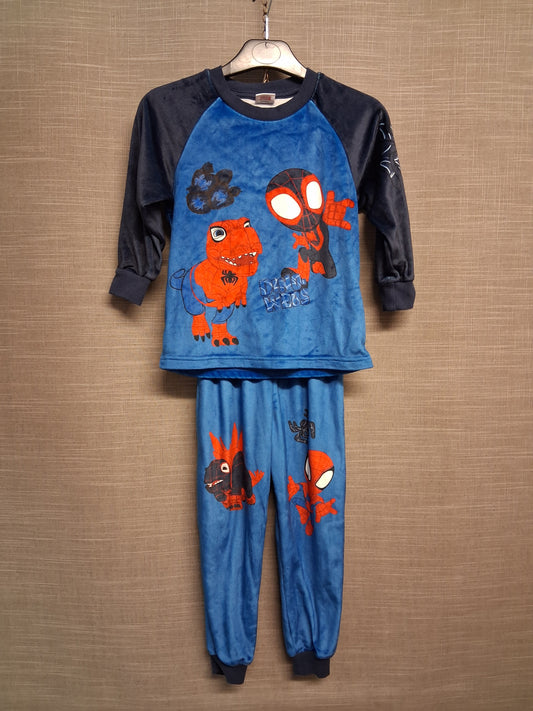 Matalan Spiderman Plush Pyjamas PJs Set Blue Age 3-4 Years