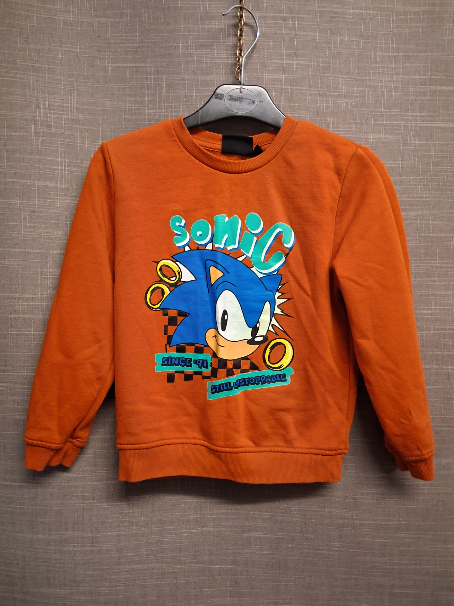 Primark Sonic The Hedgehog Sweater Orange Age 6-7 Years
