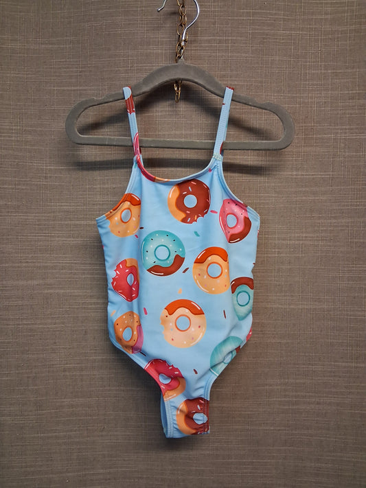 Shein Girls Donuts Swimsuit One Piece Blue Age 4 Years