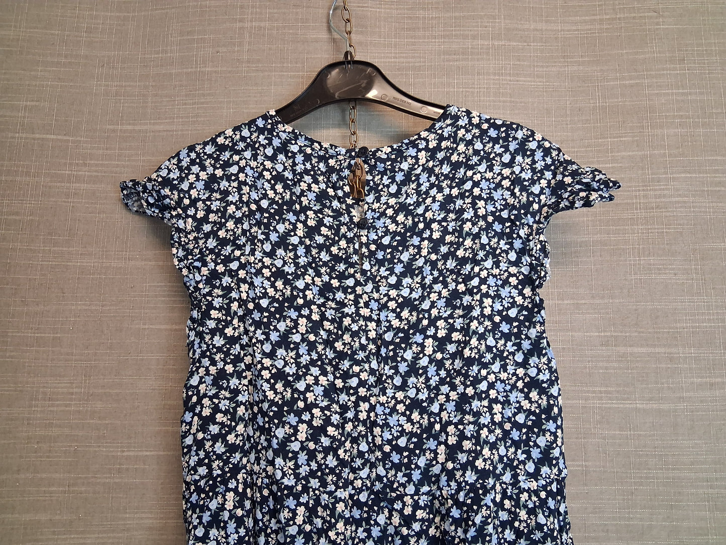 Primark Girls Blue Floral Sleeveless Dress Age 10-11 Years