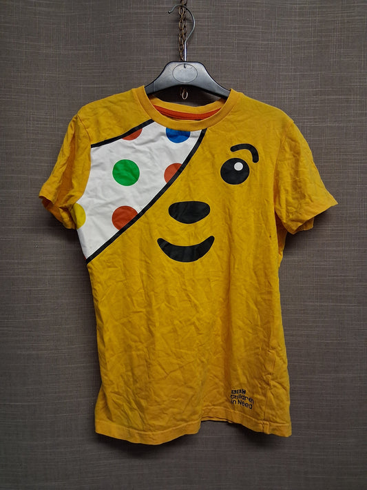 George Unisex "Pudsey" Children in Need Yellow Short Sleeve T-Shirt Age 11-12 Years