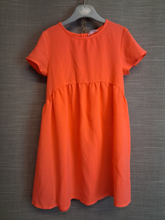 M&Co Neon Orange Short Sleeve Dress Age 5-6 Years