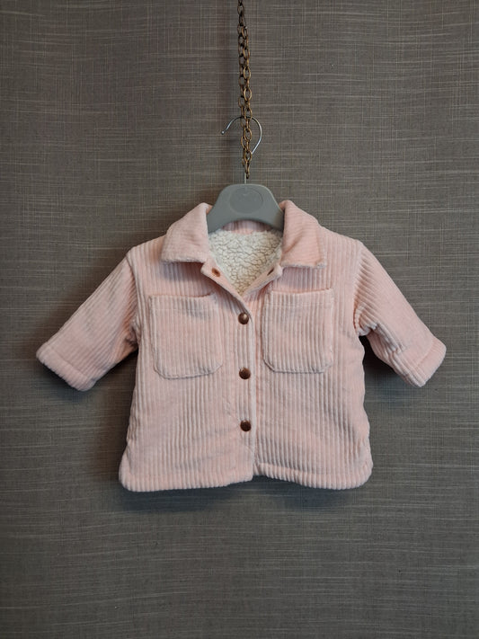 Nutmeg Girls Shacket Pink Shearling Lined Age 0-3 Months