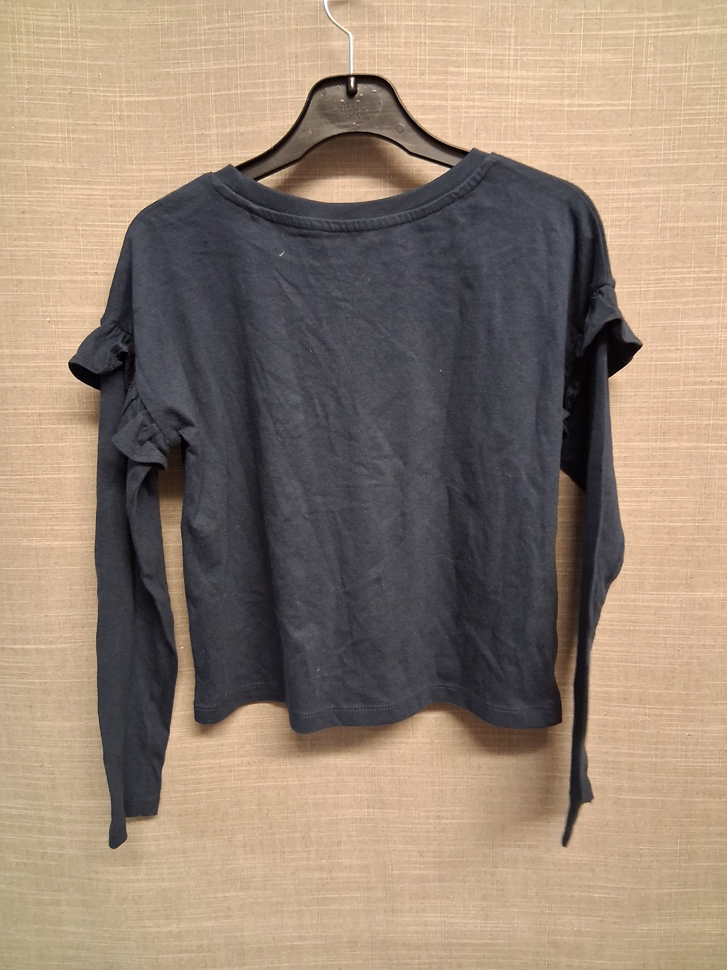 TU Girls Long Frill Sleeve Navy T-Shirt Age 9 Years