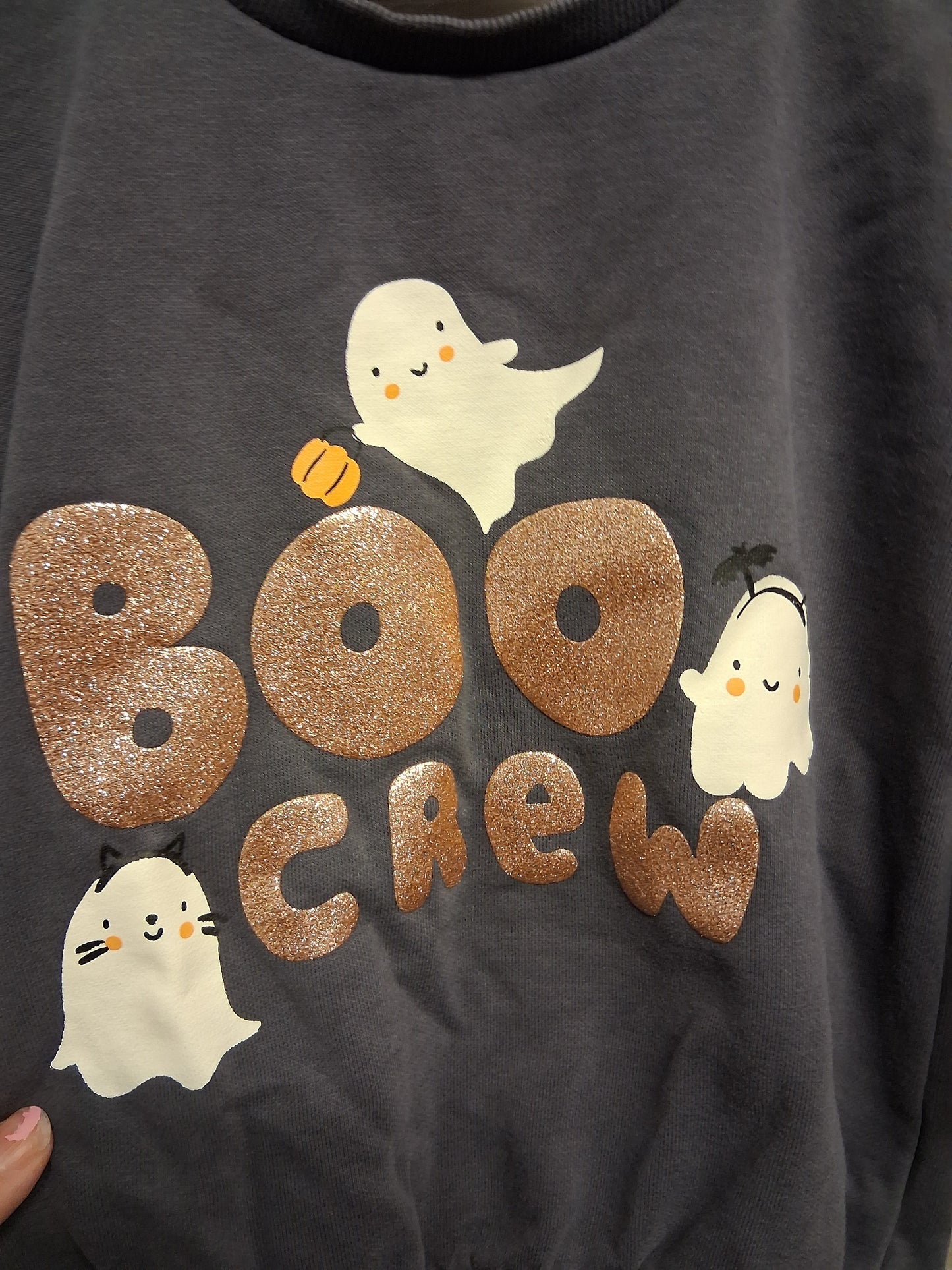 George Girls Halloween 'Boo Crew' Grey Long Sleeve Sweater Age 2-3 Yearsv