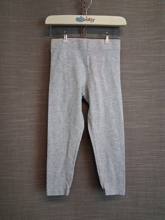Nutmeg Girls Grey Jersey Leggings Age 3-4 Years