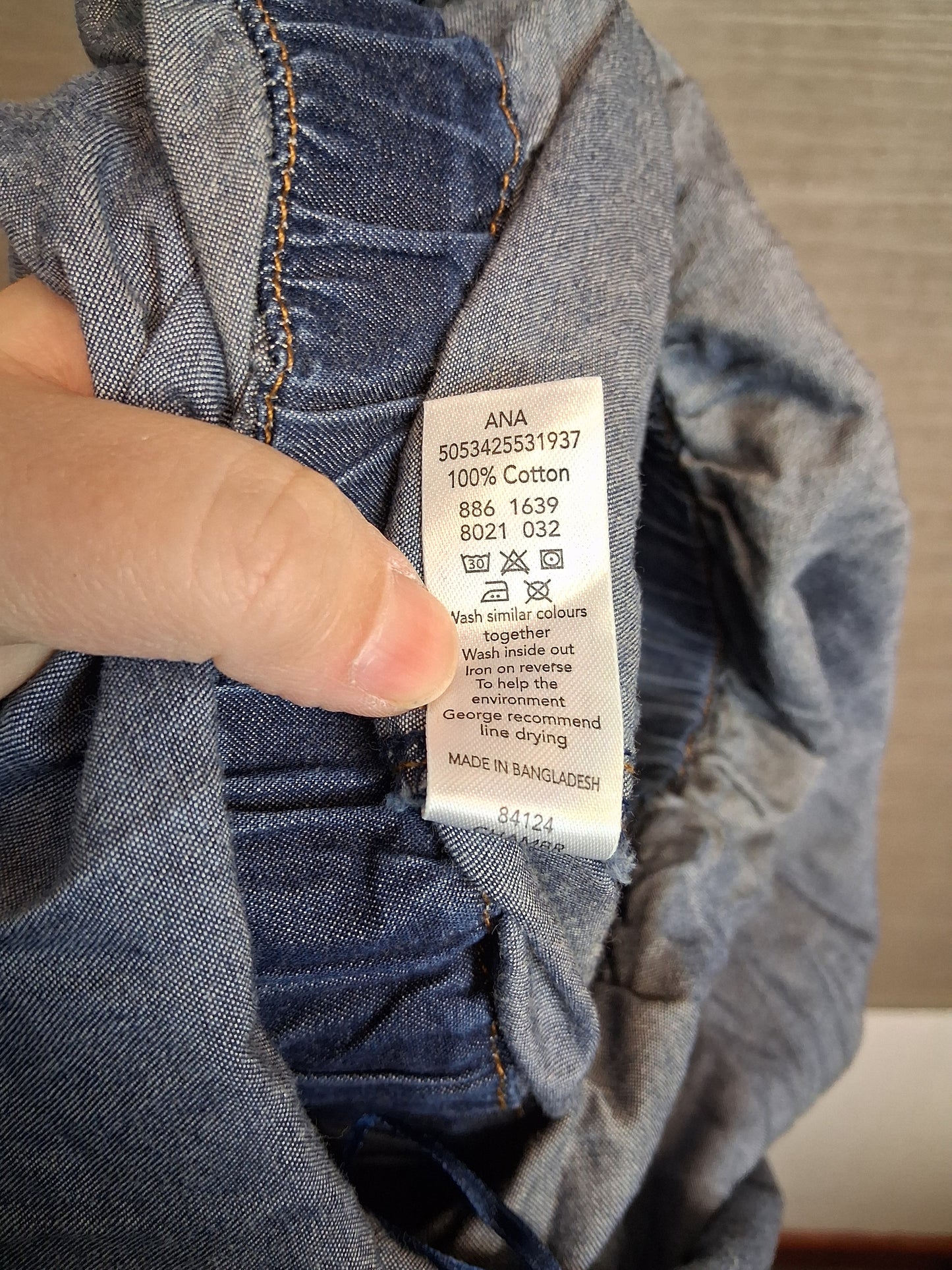 George Girls Denim Playsuit Age 10-11 Years