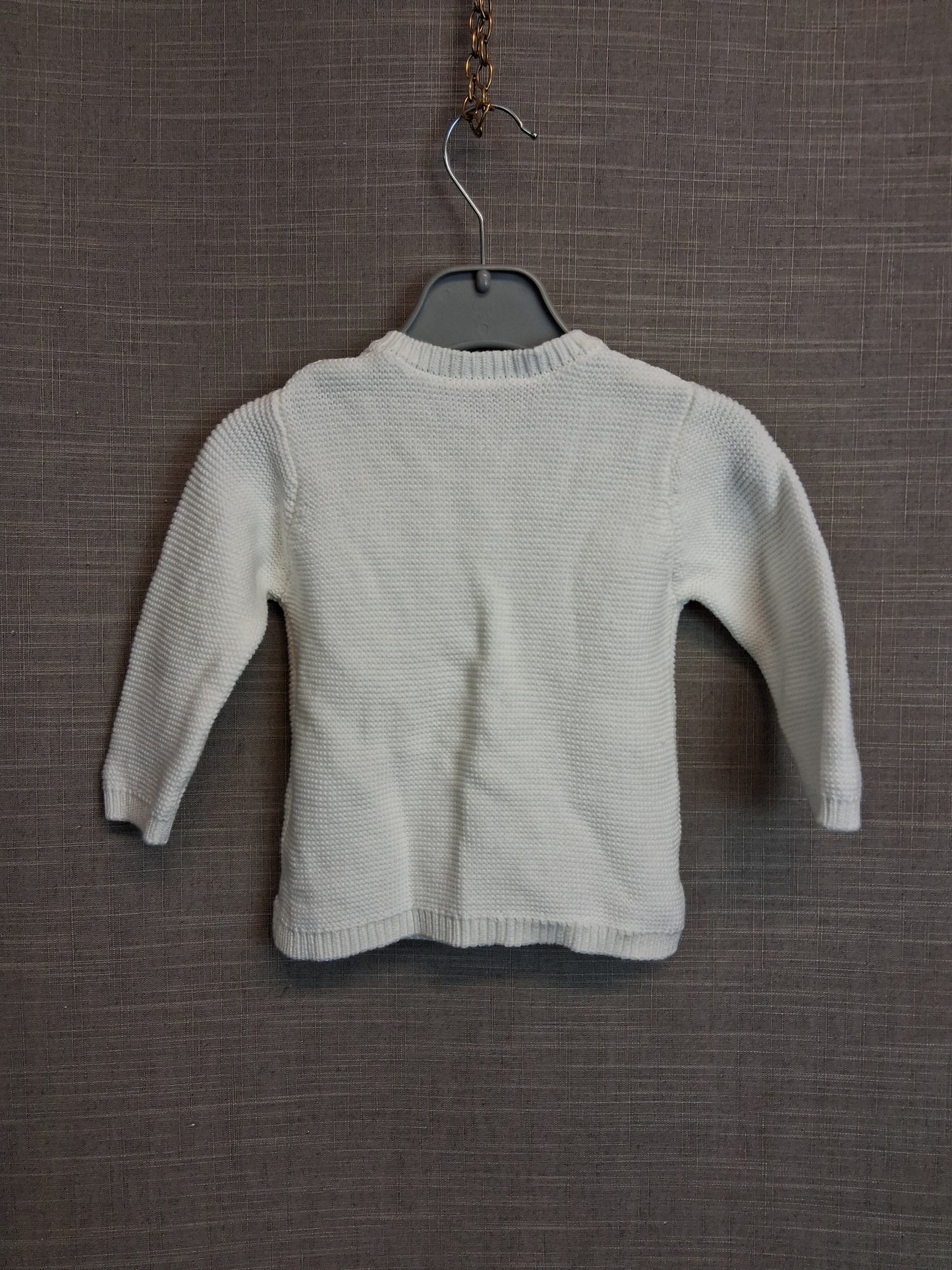 Matalan White Cotton Knitted Cardigan Age 6-9 Months