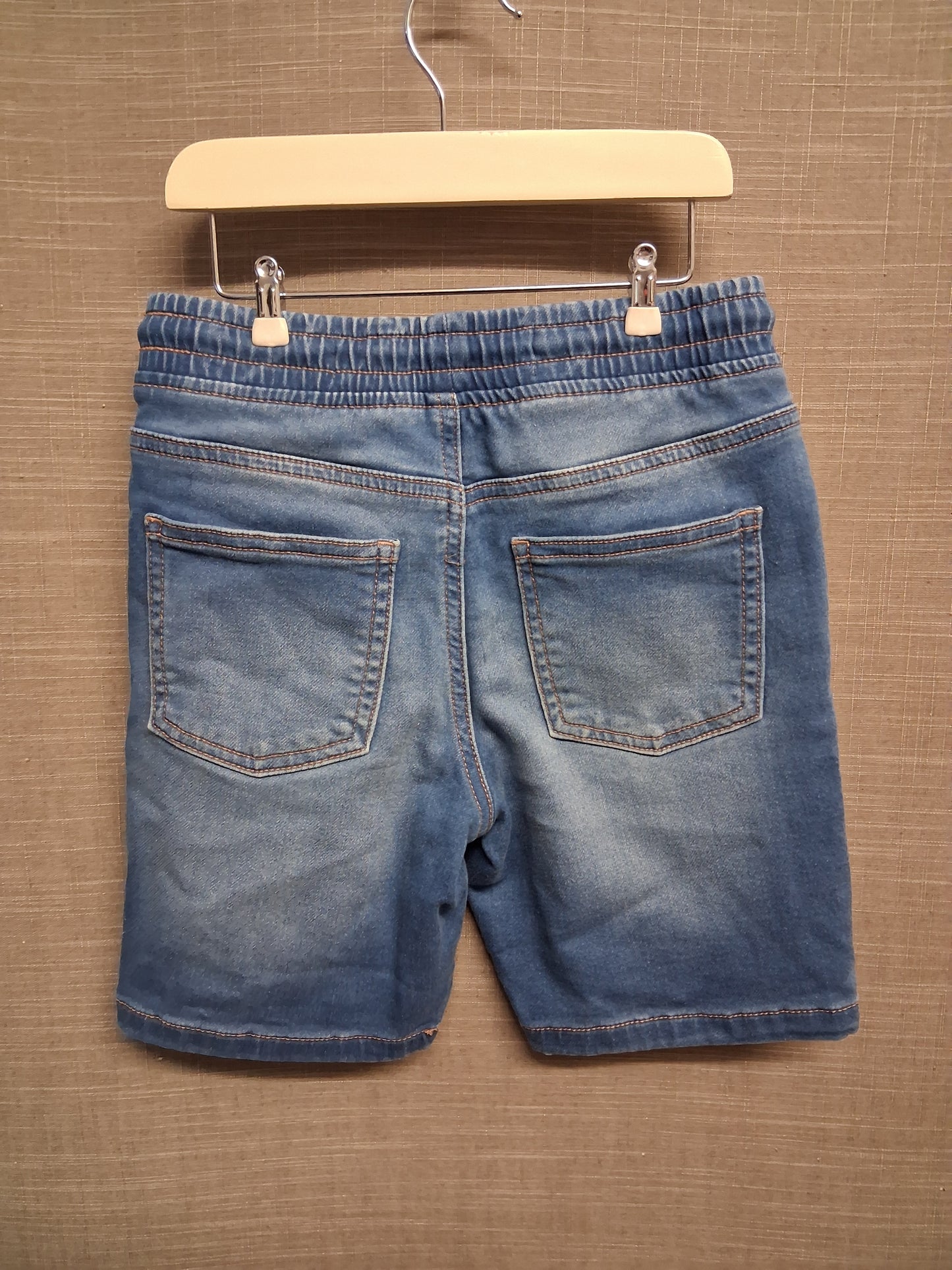 Primark Boys Blue Elastic Waist Denim Shorts 100% Cotton Age 6-7 Years