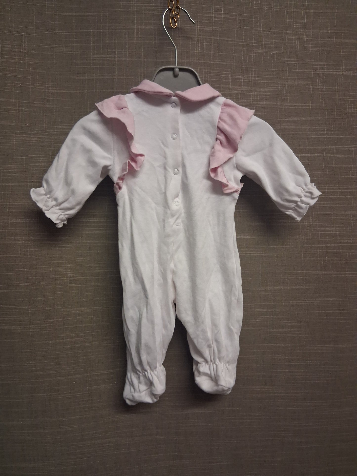 Monnalisa Romper Sleepsuit Girls White Pink Floral Age 1 month