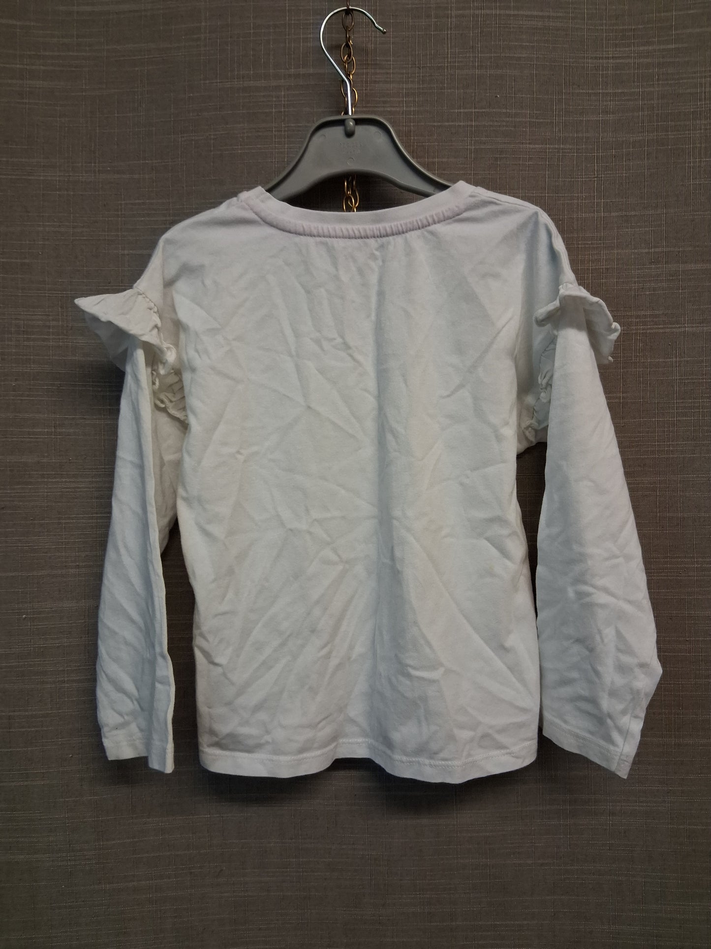 Matalan Girls Long Sleeve White T-Shirt Love Hearts Age 5-6 Years