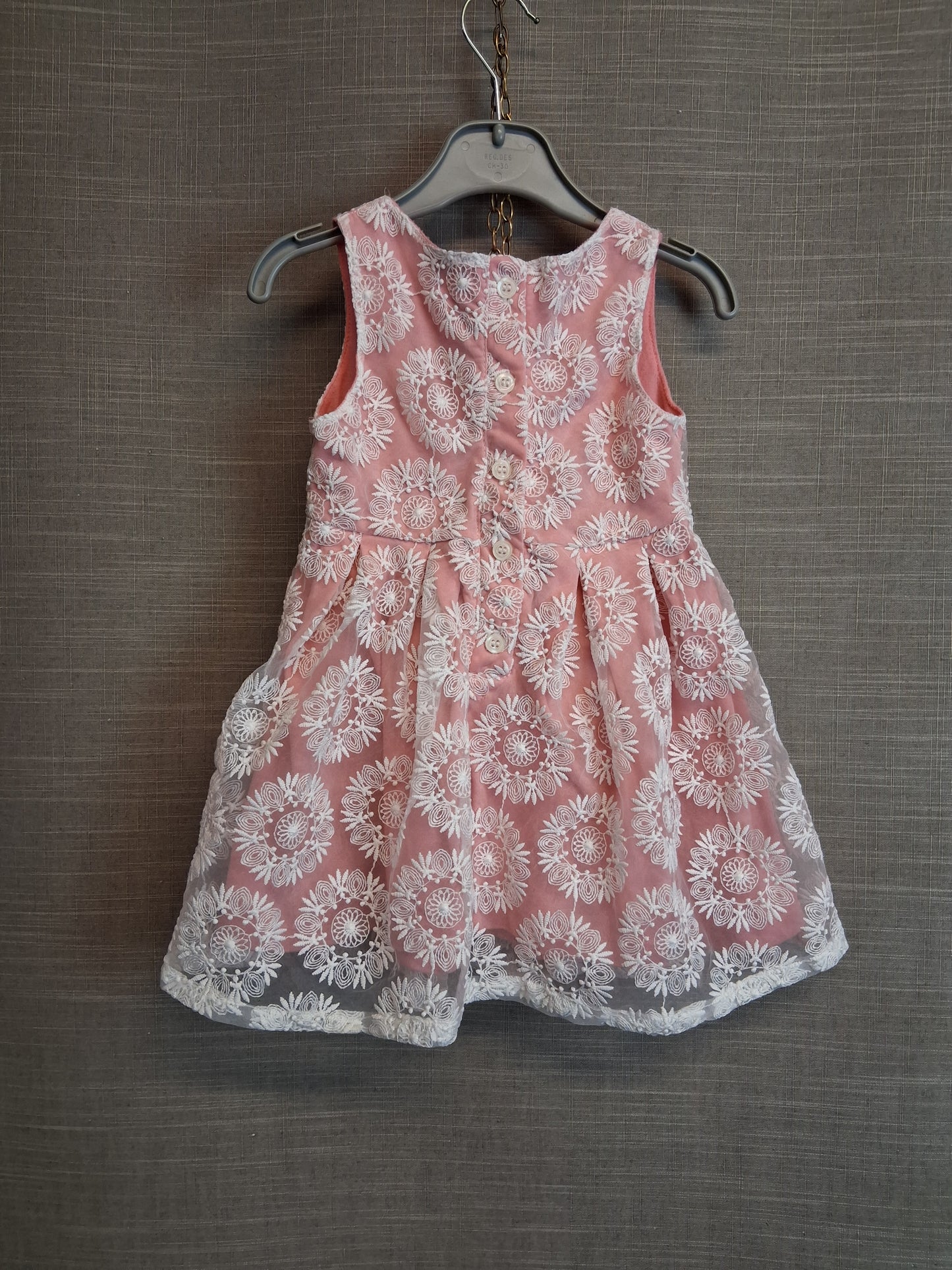 F&F Girls Pink Floral Sleeveless Dress Age 2-3 Years