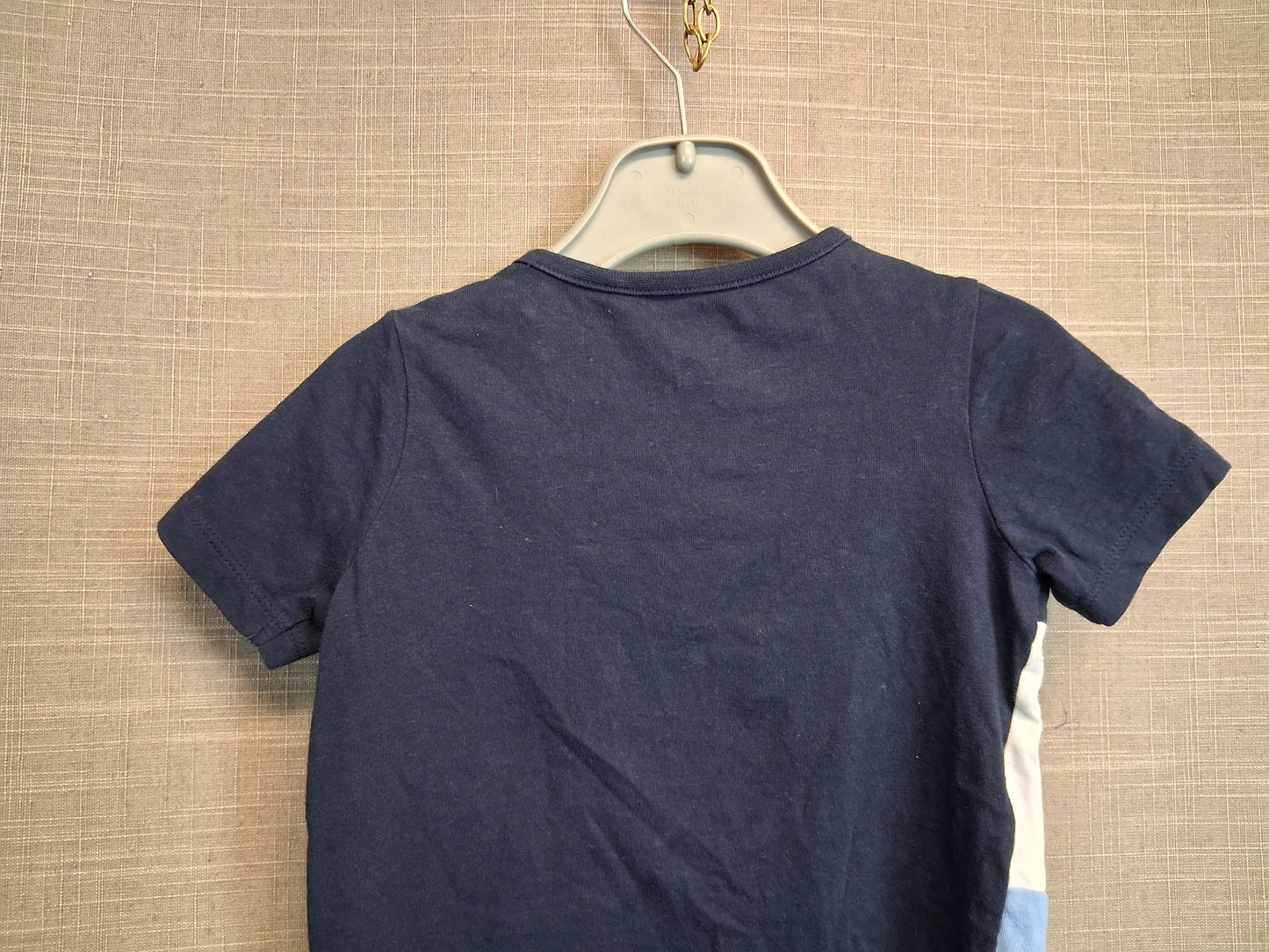 F&F Boys Blue Stripe Short Sleeve T-Shirt Age 9-12 Months