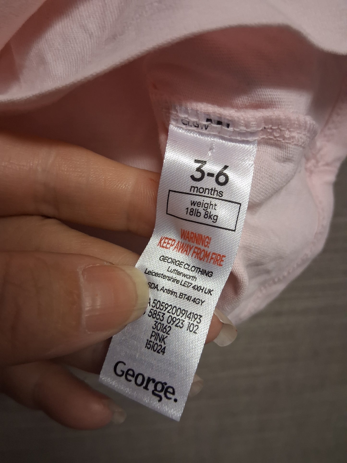 George Girls My First Easter Pink T-Shirt Short Sleeve Age 3-6 Months
