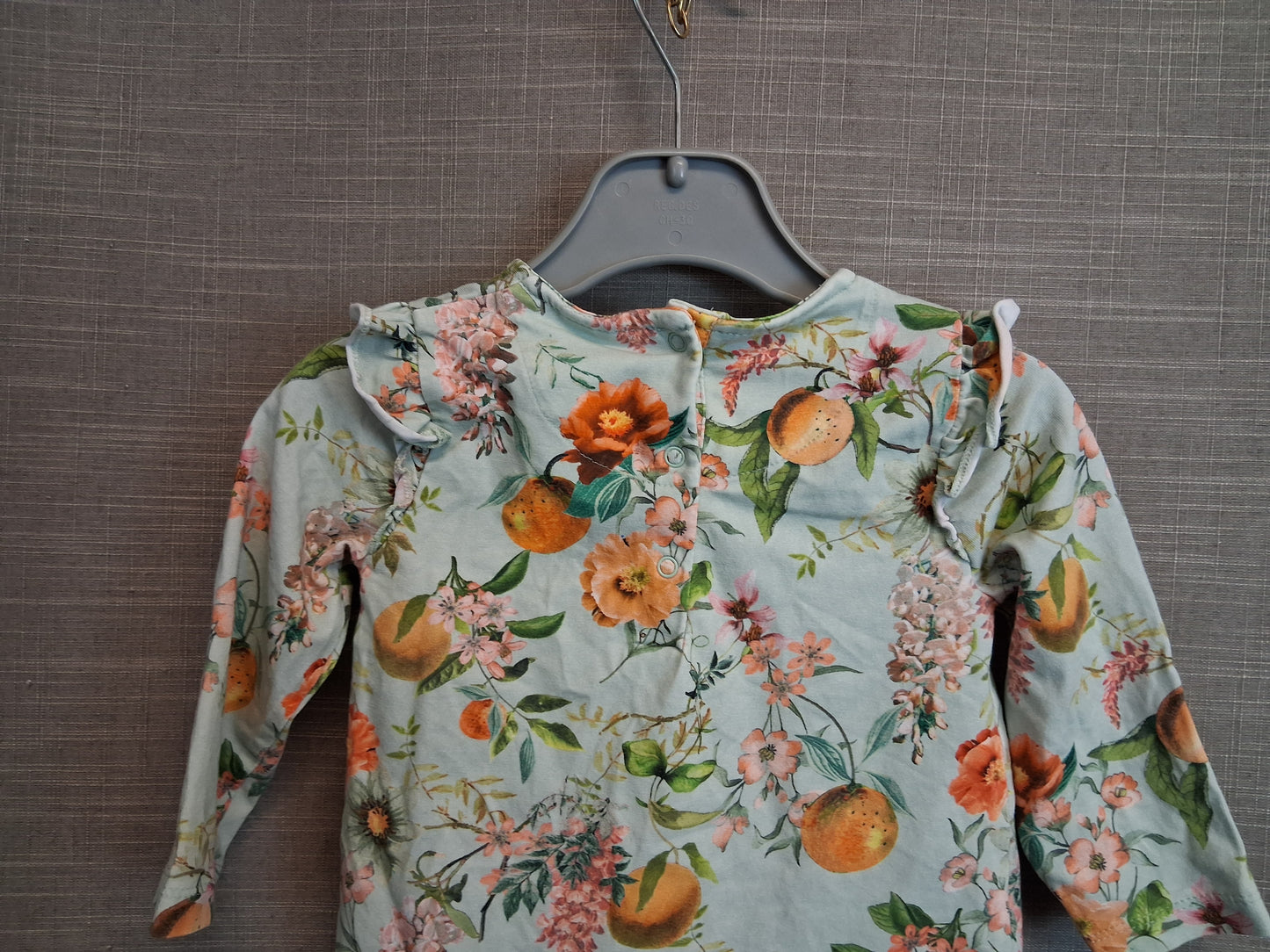 Next Girls Long Sleeve Floral Fruit Jersey T-Shirt Age 6-9 Months