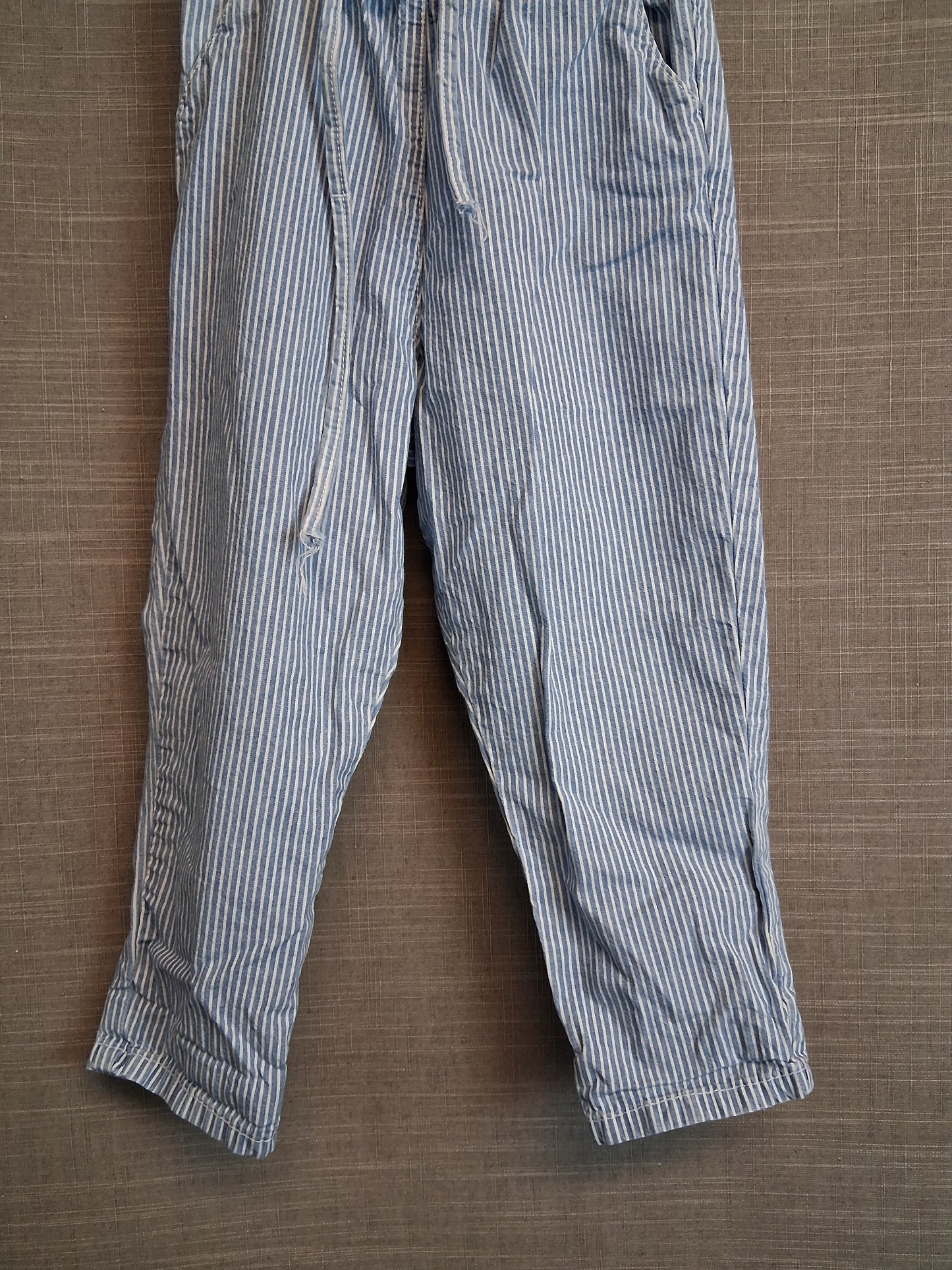Next Girls Blue White Striped Trousers Age 3-4 Years
