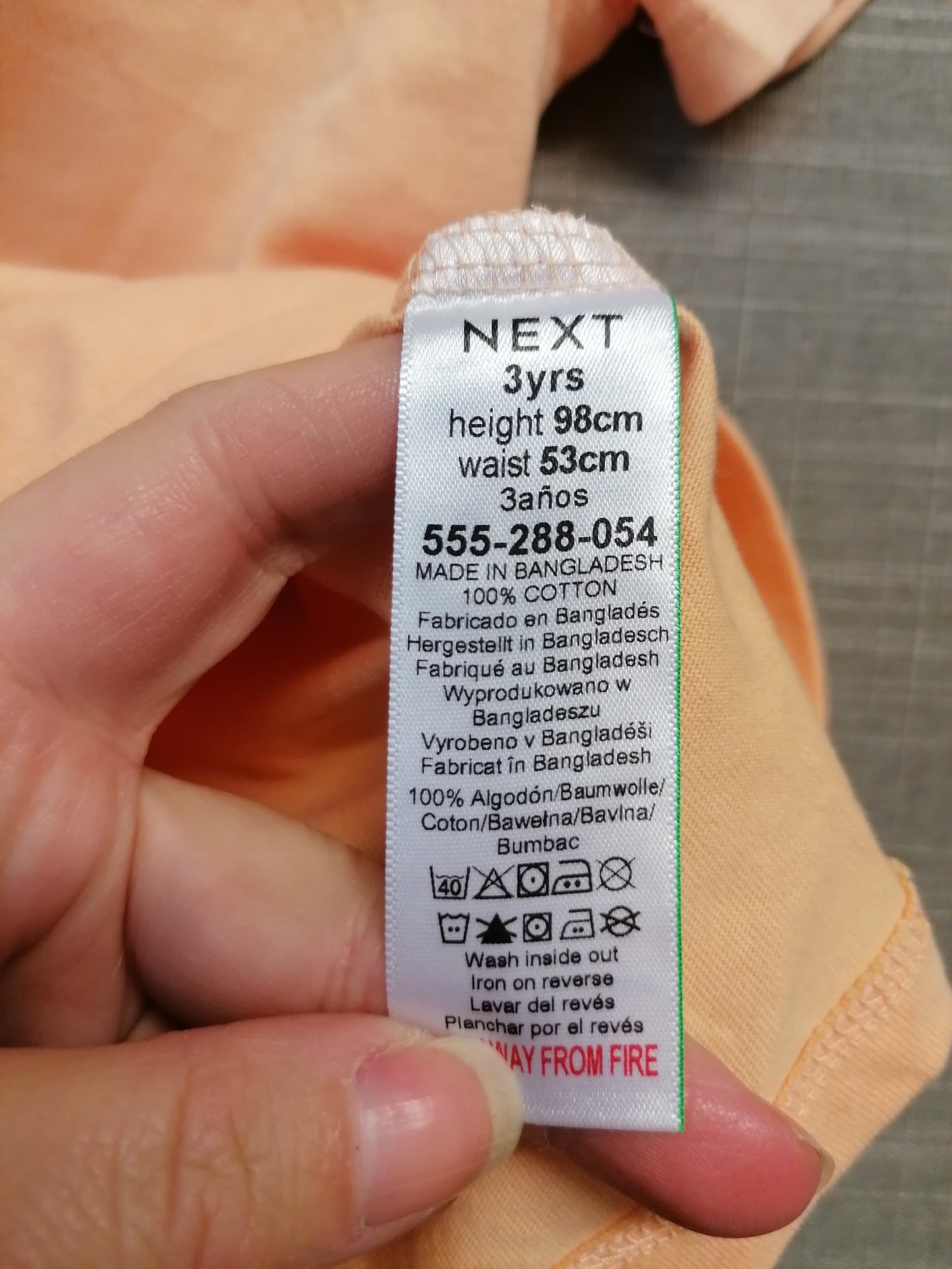 Next Boys Light Orange T-Shirt Age 3 Years New