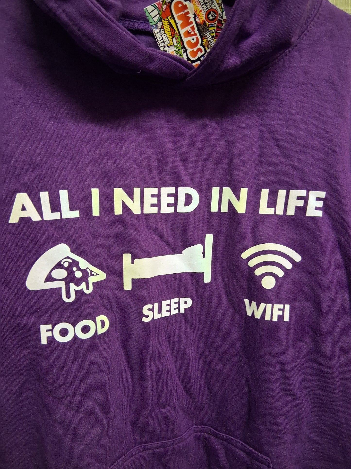 Hot Scamp 'All I Need In Life' Purple Hoodie Age 12-13 Years New