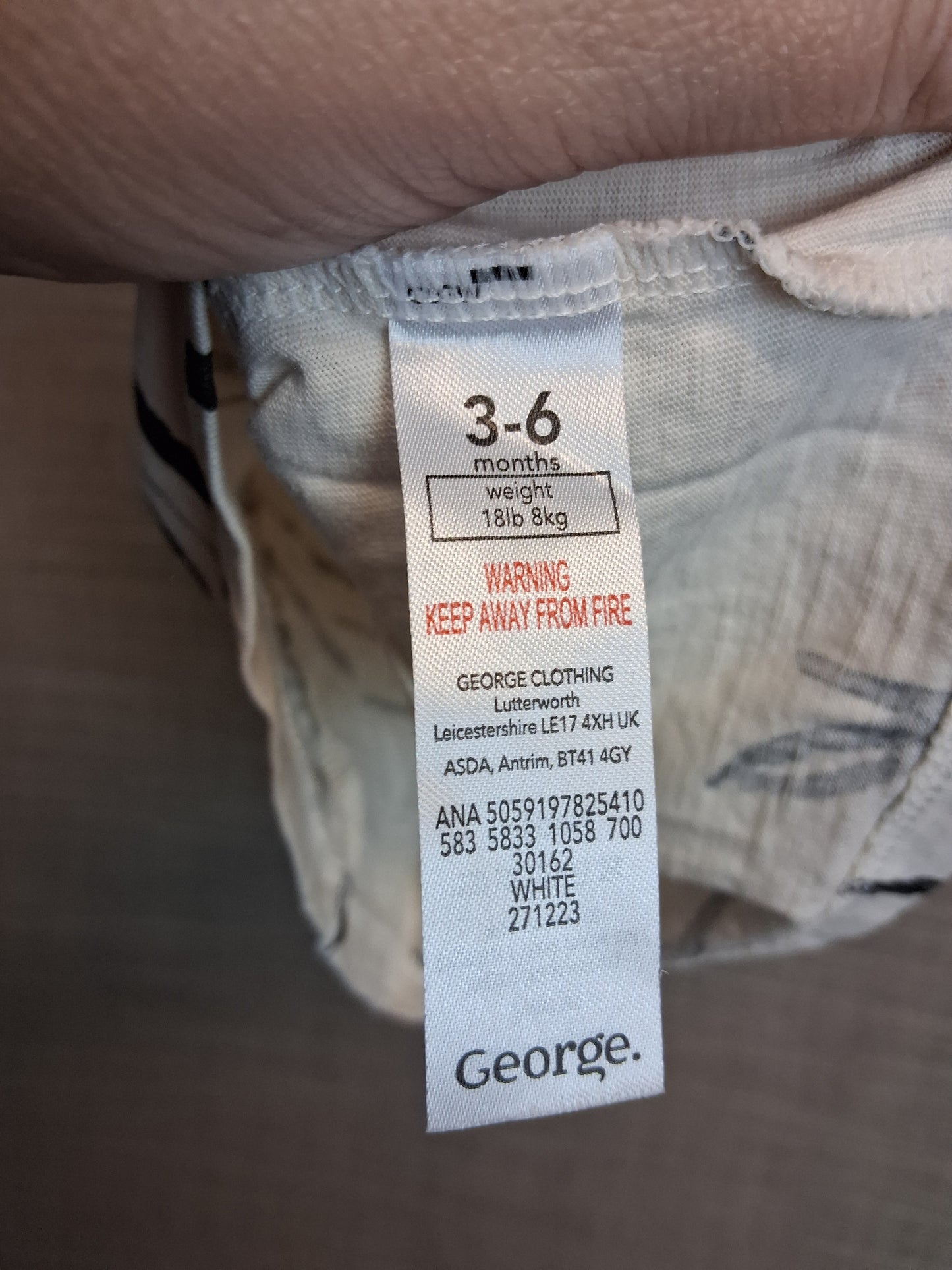 George Boys Twin Pack Beige T-Shirt Age 3-6 Months