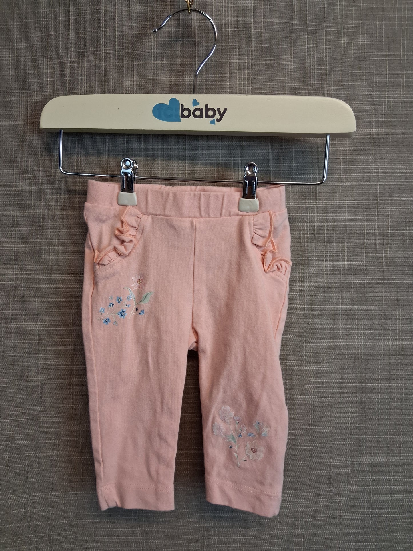 Nutmeg Girls Pink Leggings Age Tiny Baby Embroidered
