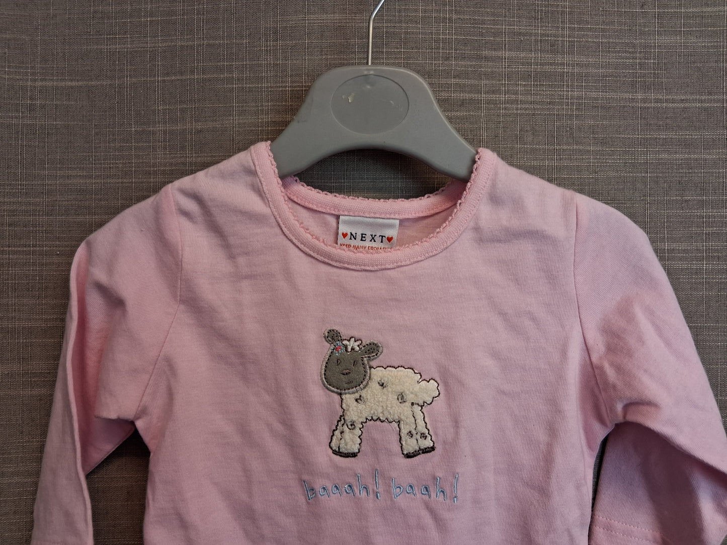 Next Girls Vintage Long Sleeve T-Shirt Little Lamb Age 3-6 Months New