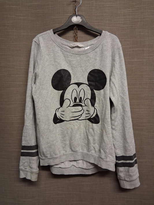 H&M Disney Girls Mickey Mouse Grey Long Sleeve Sweater Age 14-15 years