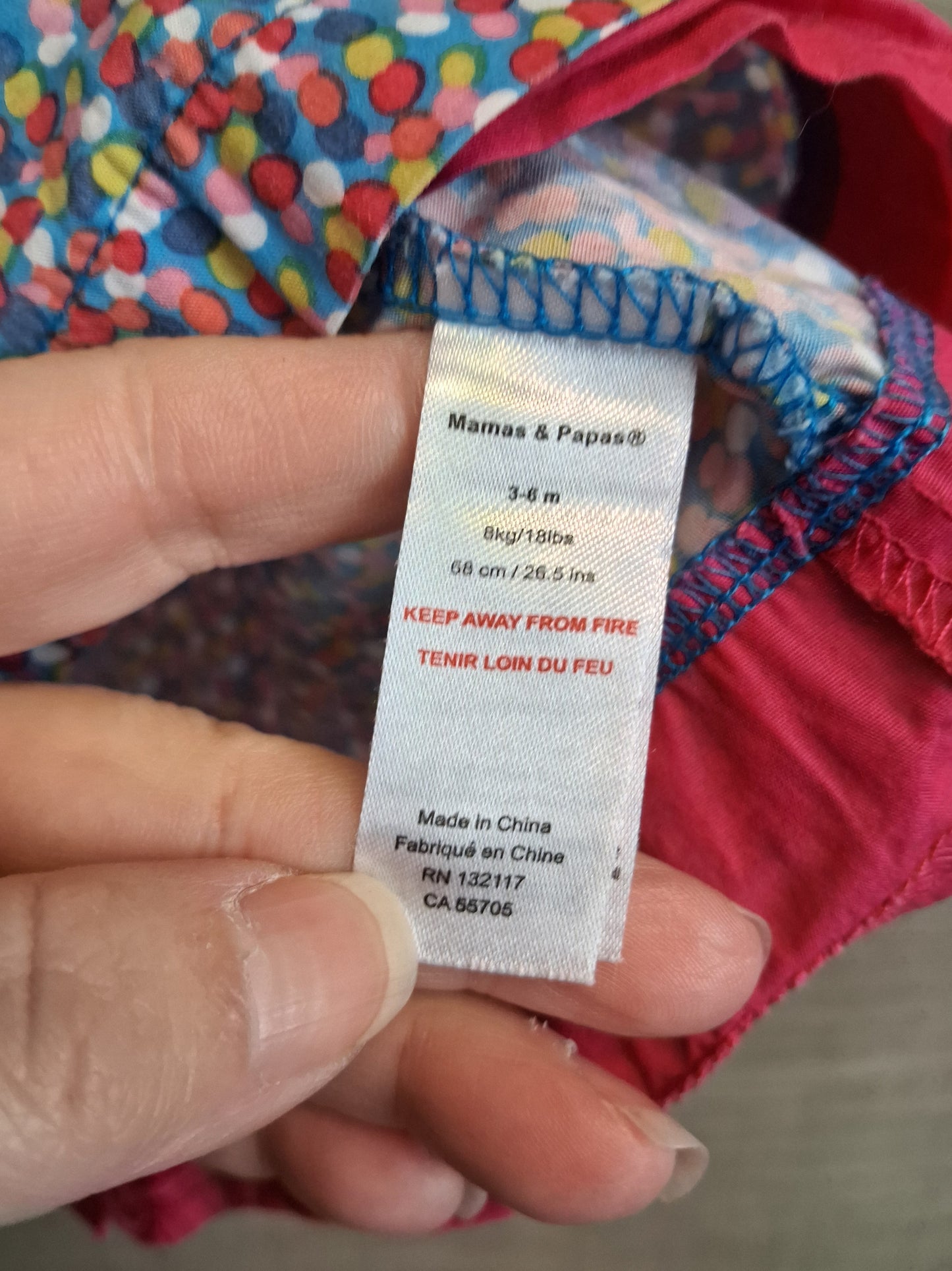 Mamas & Papas Girls Multicolour Sleeveless Dress Age 3-6 Months