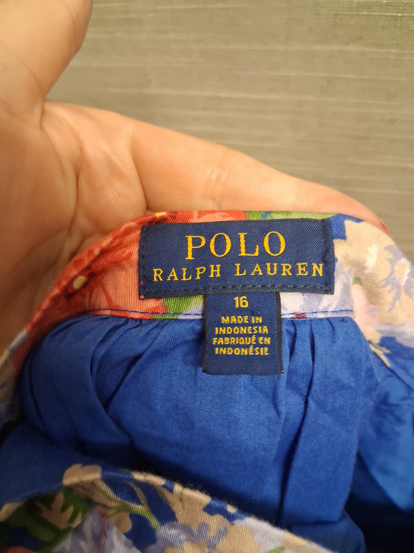 Polo Ralph Lauren Girls Blue Floral 2 Piece Set Vest and Skirt Age 16 Years