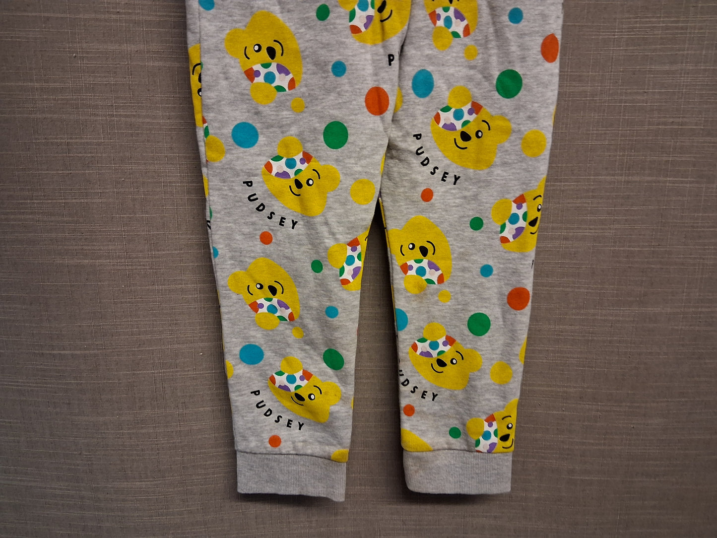 George Unisex "Pudsey" Children in Need Grey Joggers Age 6-7 Years