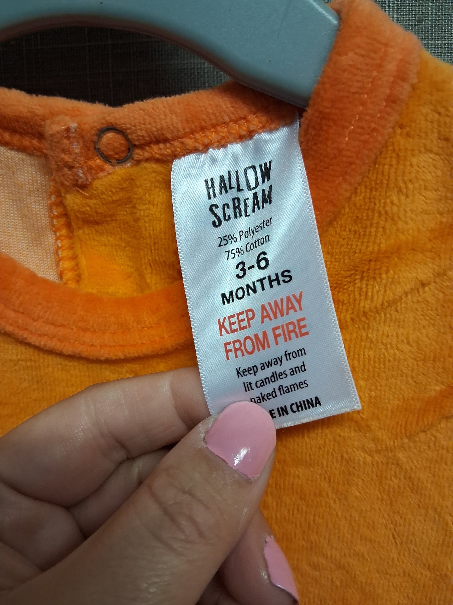 Hallowscream Baby Sleepsuit Romper Pumpkin Theme Orange Age 3-6 Months