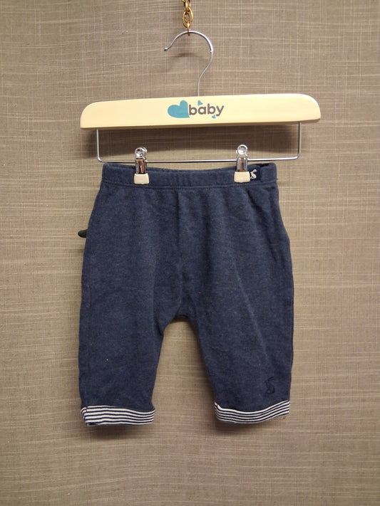 Joules Boys Jersey Joggers Navy Blue Cow Pocket on Back Age 0-3 Months