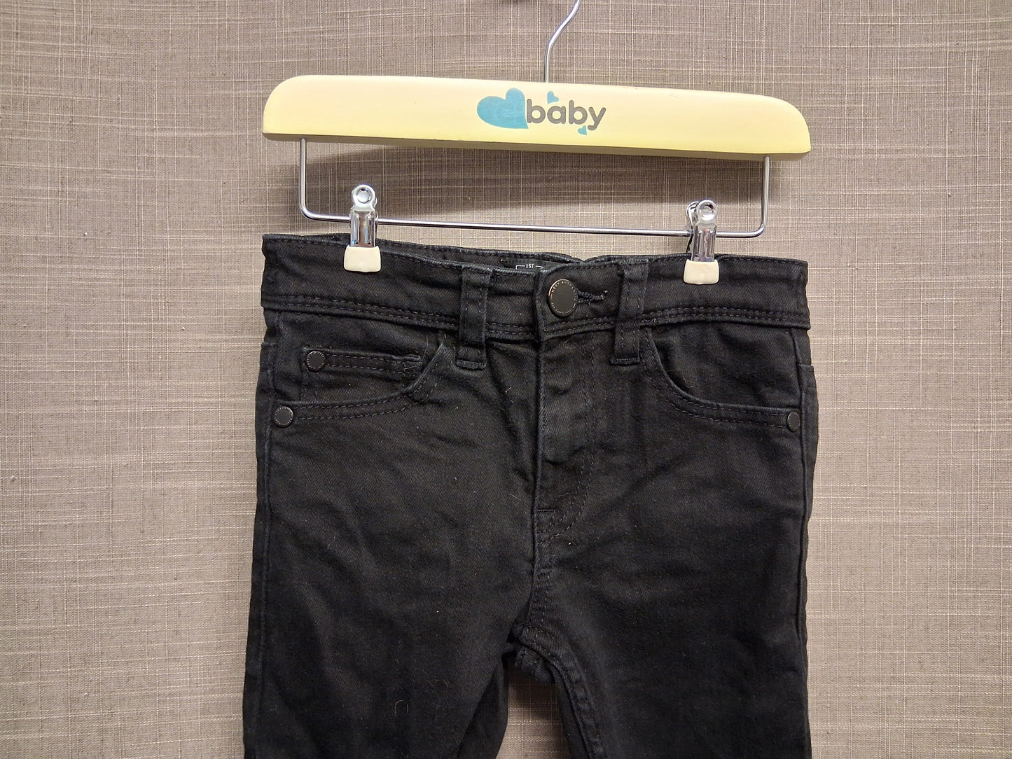 Next Boys Black Skinny Denim Jeans Adjustable Waist Age 3 Years