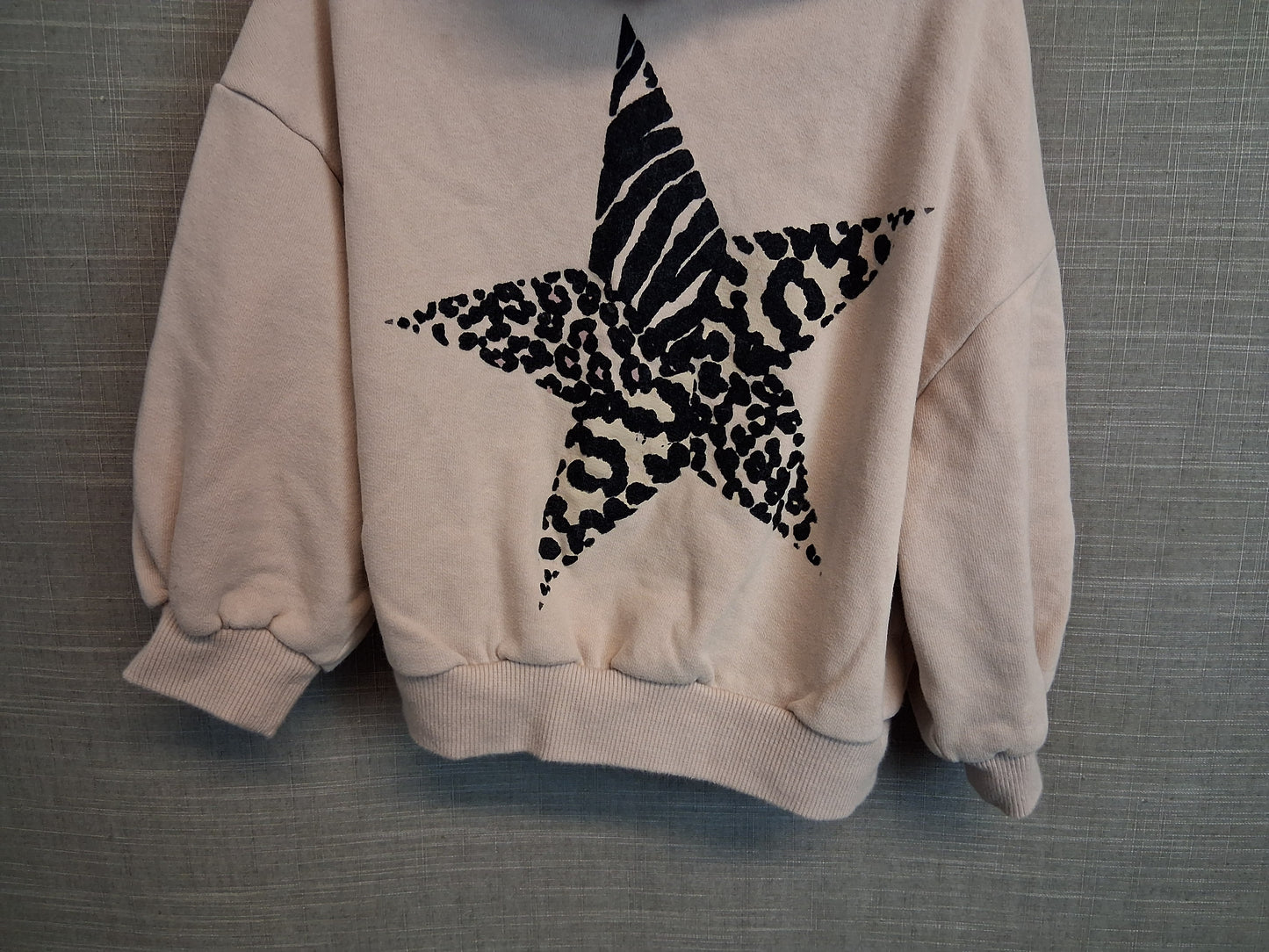 Next Girls Beige Hoodie Leopard Print Star Age 5 Years