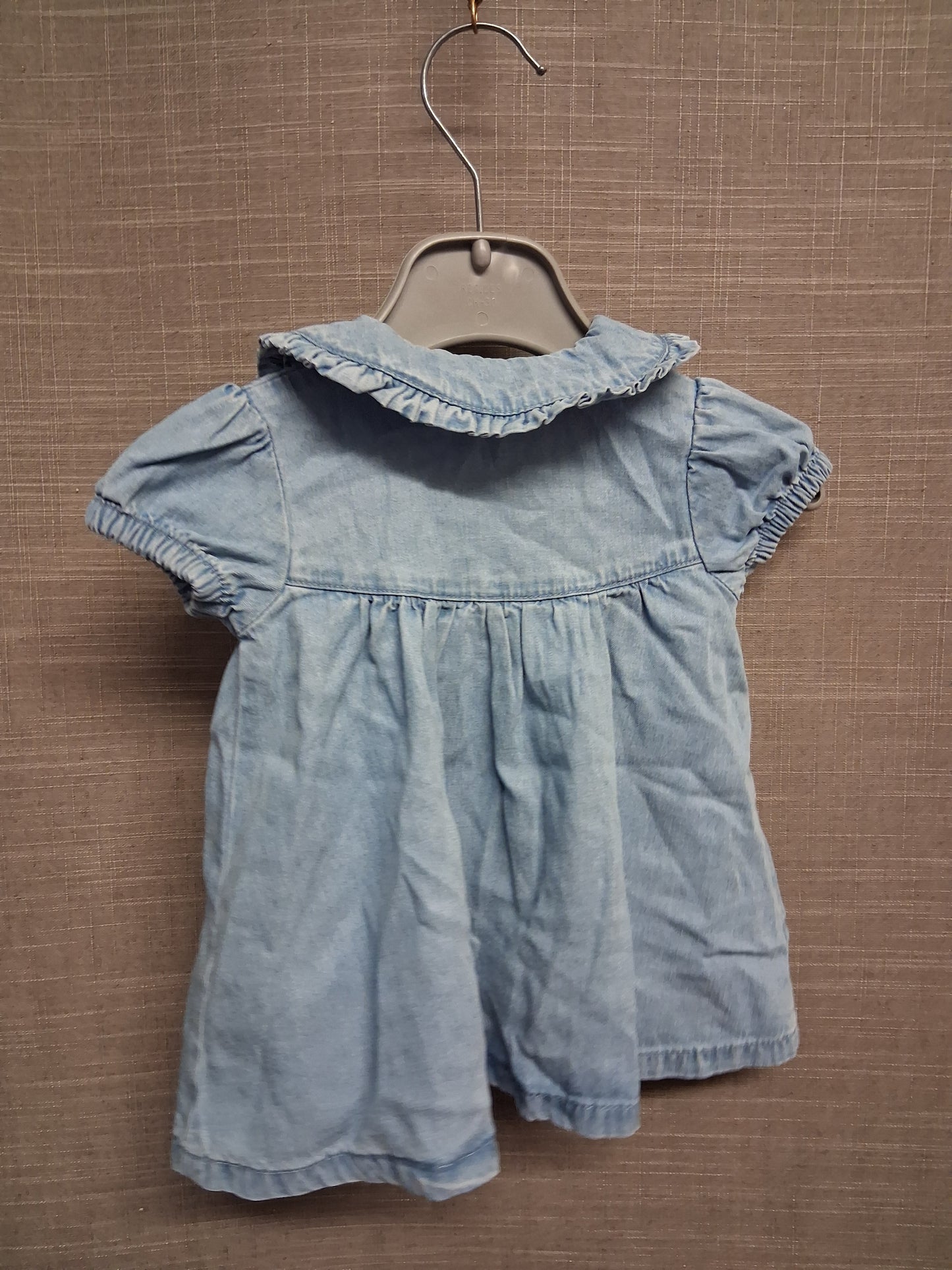 George Girls Blue Denim Short Sleeve Dress Age First Size
