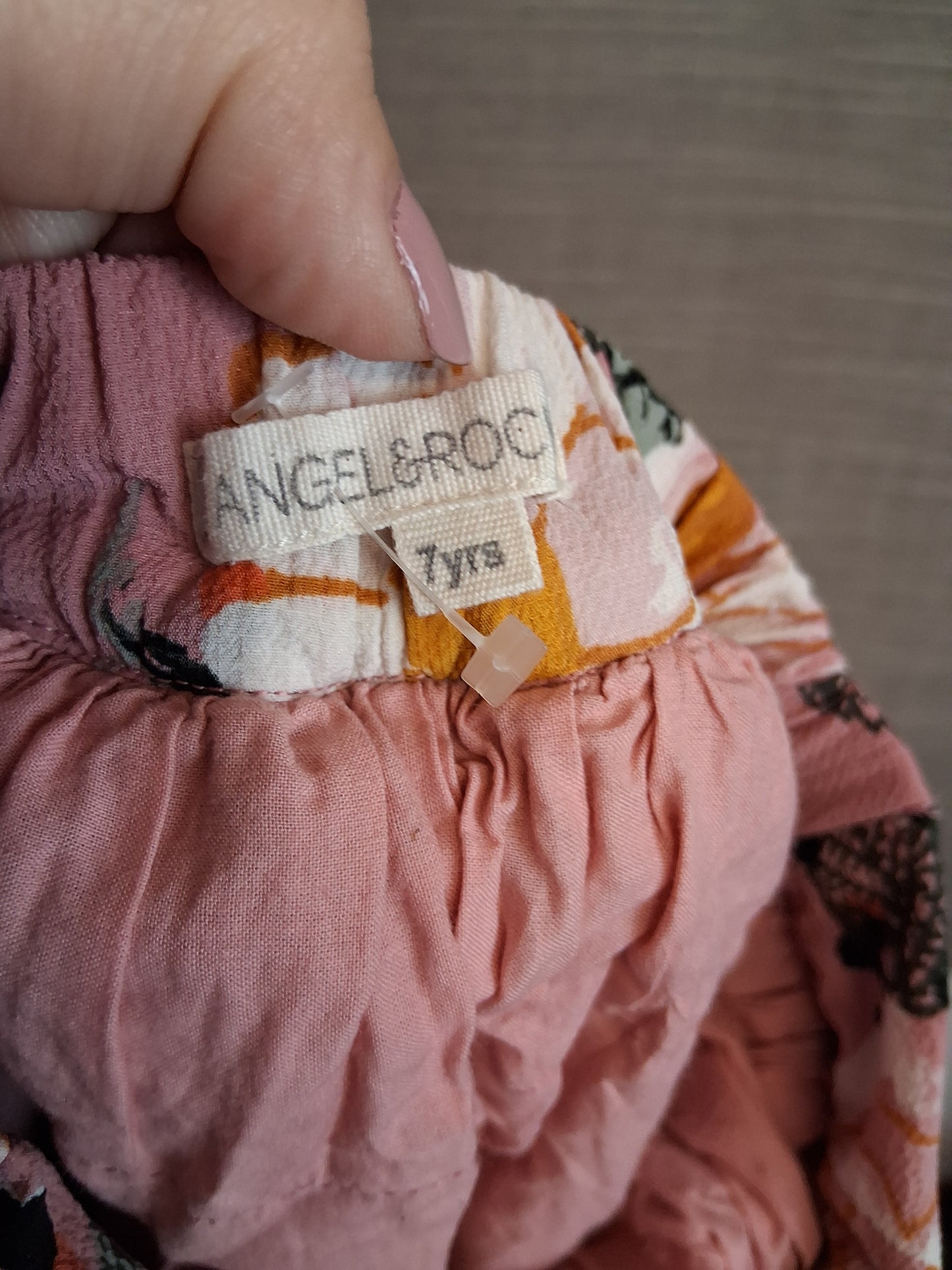 Angel & Rocket Pink Floral Skirt Age 7 Years Lined