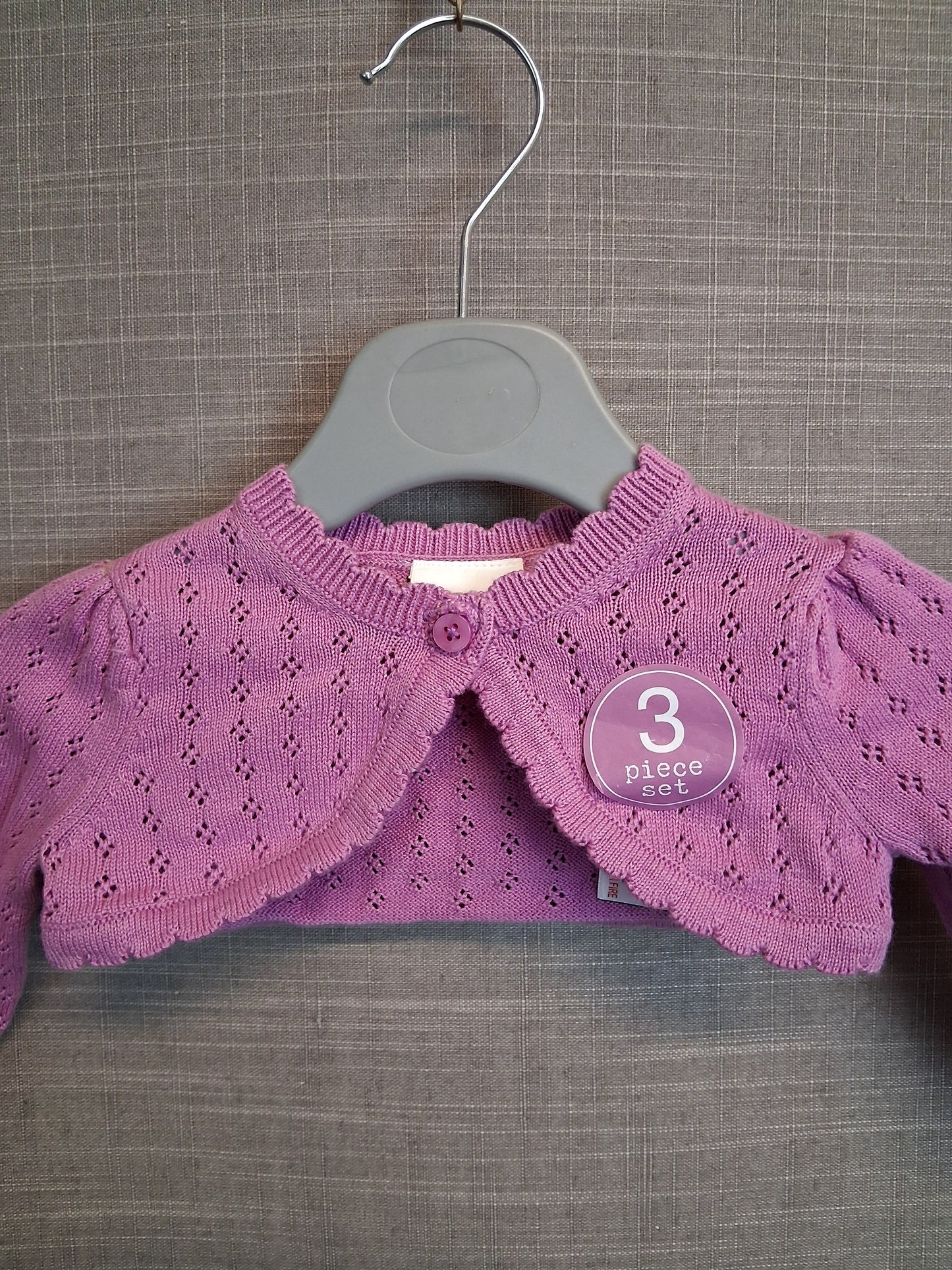 Next Girls Lilac Knitted Cropped Cardigan Age Newborn New