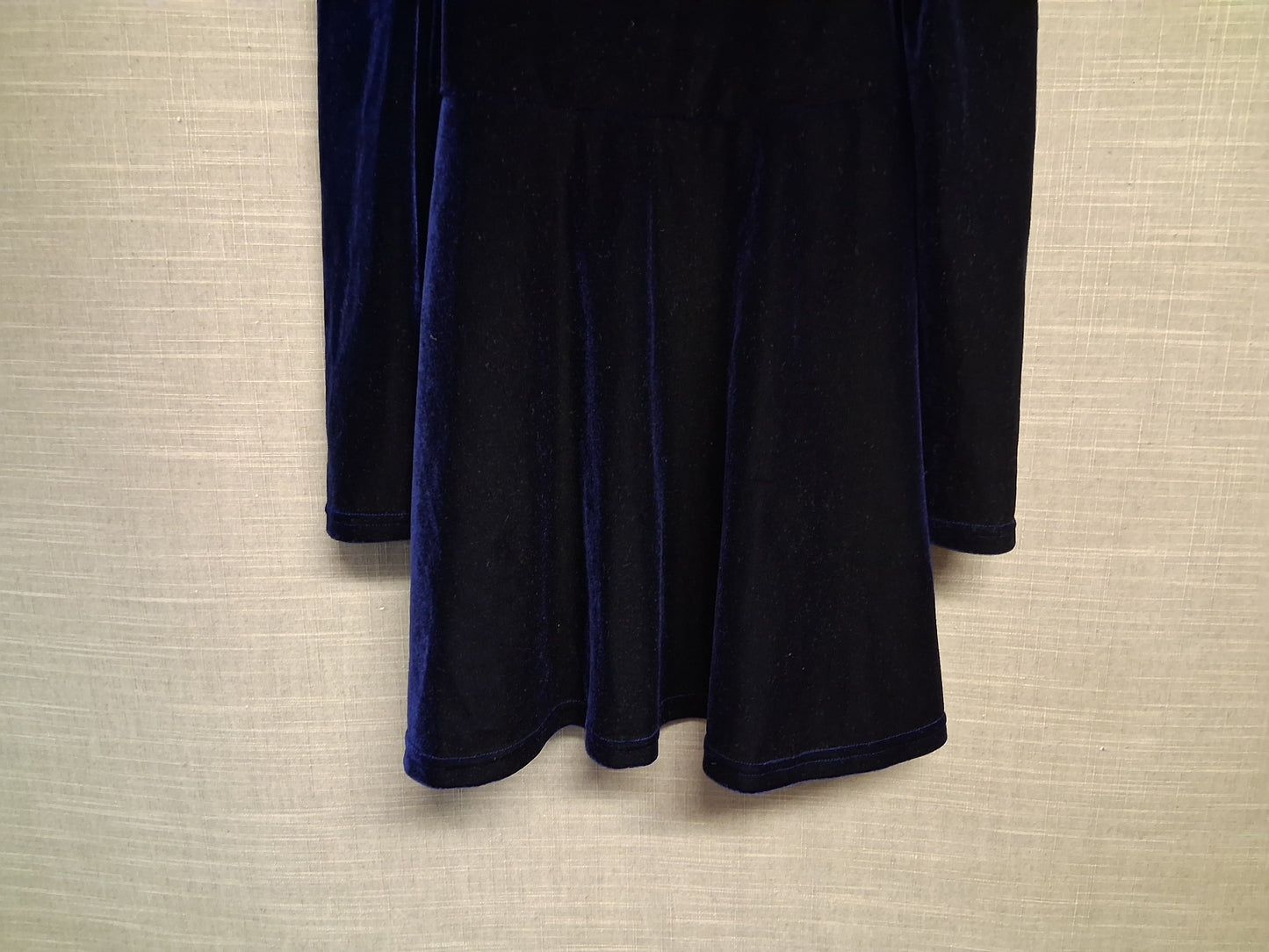 Next Girls Navy Blue Velour Cold Shoulder A Line Dress Age 6 Years