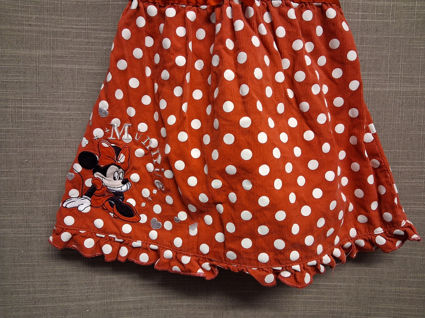 Disney Baby Minnie Mouse Red Spotty Pinafore Dress Sleeveless Age 6-9 Months