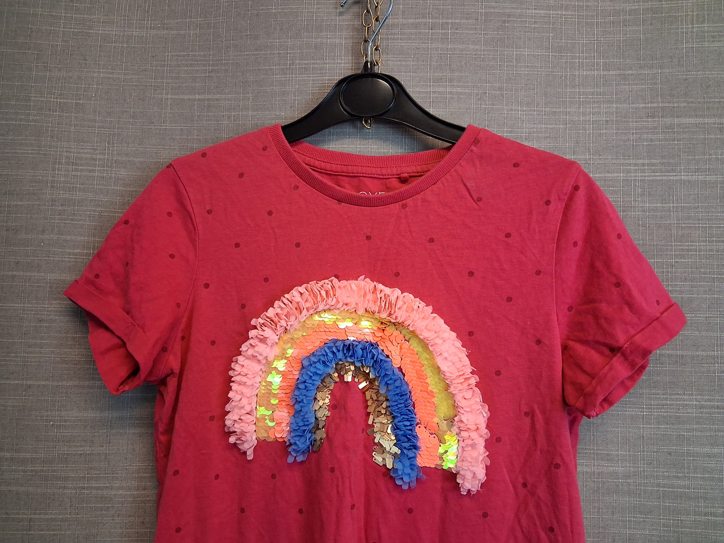 Next Girls Pink Rainbow T-Shirt Short Sleeve Age 11 Years